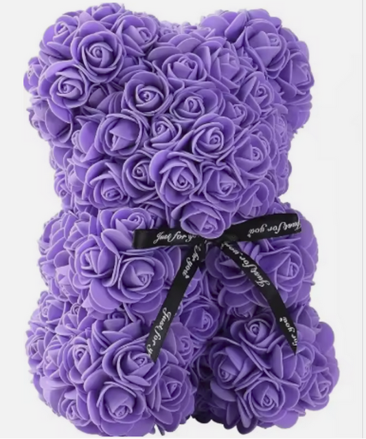 Purple Rose Teddy Bear